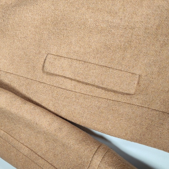 J. Crew City Coat Wool High Collar Long Winter Coat Tan Brown 2 - Picture 9 of 16